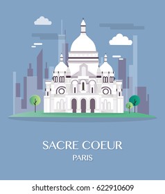 Famous landmark Sacre Coeur Paris.