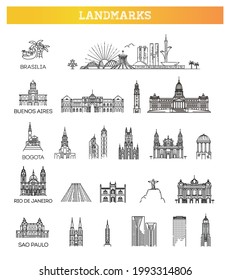 Famous Landmarks in South America. american landmarks and travel destinations for vacations