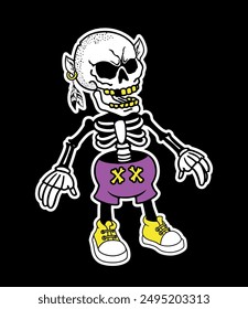 A Famous laughing Skull sticker. The skeleton is laughing