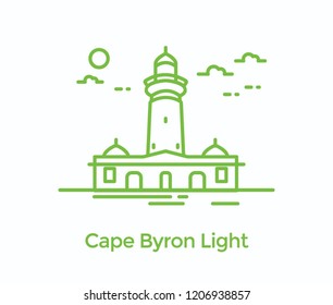 A Famous Lighthouse Located At Cape Byron 