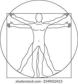 Famous man silhouette. Art symbol. Human anatomy