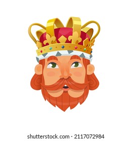 Famous Mardi Gras festival character. Mask that you can often see at New Orleans Parade or Venice Carnival. Isolated head mask sticker. King masquerade face vector image