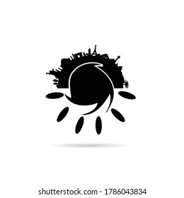 famous monuments illustration in black color