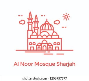 A famous mosque in sharjah, noor mosque 