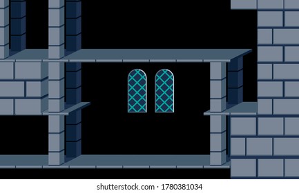 Famous old fantasy action adventure computer game, retro styled of dungeon screenshot background