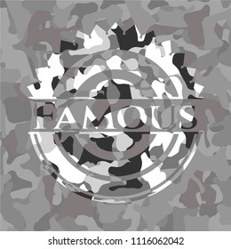 Famous on grey camo pattern