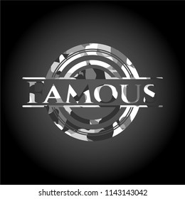 Famous on grey camo pattern