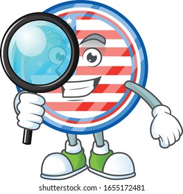 A famous of one eye circle badges USA Detective cartoon character design