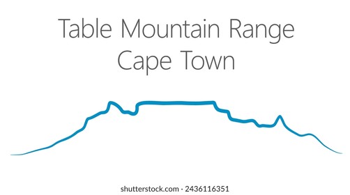 The famous outline of Table Mountain, in Cape Town, South Africa, with the other features of the mountain range - Devil's Peak, Lion's Head and Signal Hill.