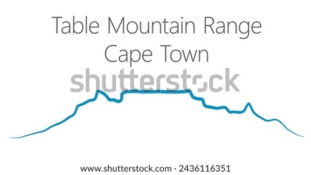 The famous outline of Table Mountain, in Cape Town, South Africa, with the other features of the mountain range - Devil's Peak, Lion's Head and Signal Hill.