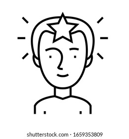 Famous person line icon, concept sign, outline vector illustration, linear symbol.