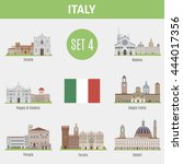 Famous Places Italy cities. Vector set of high-quality. Set 4


