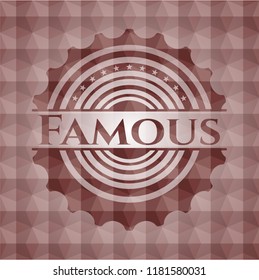 Famous red geometric pattern emblem. Seamless.