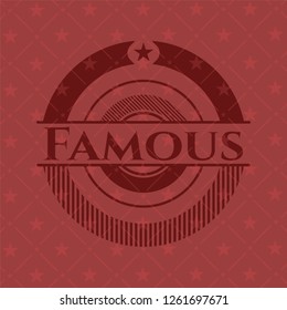 Famous retro red emblem