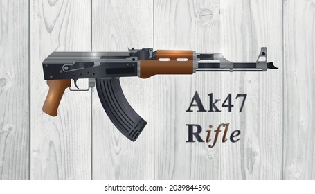 Famoso rifle automático ruso AK 47 sin vector de stock