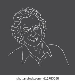 Famous Scientist by hand drawn sketch illustration 5 (vector)