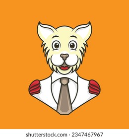 famous scientist lion icon logo mascot cartoon
