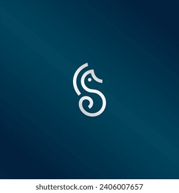 Famosa ilustración vectorial de diseño del logotipo Seahorse