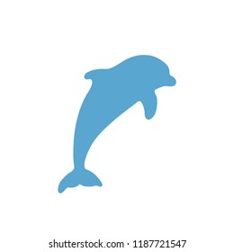 A famous spectacular dolphin jump, flat vector icon
