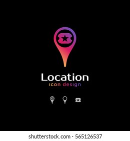 famous star icon. location icon for map