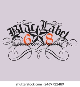 is famous tattoo old English vector lettering

