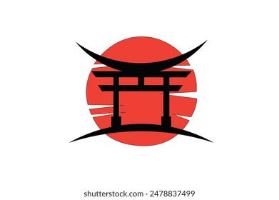 Famous tori gate vector illustration for use.