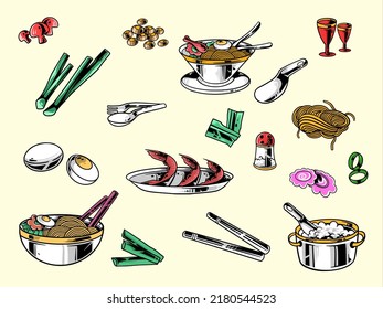 Famous traditional Japanese full meal