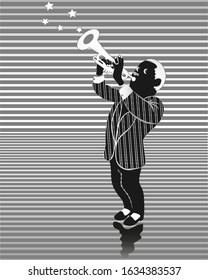 famous trumpeter is a soloist on stage