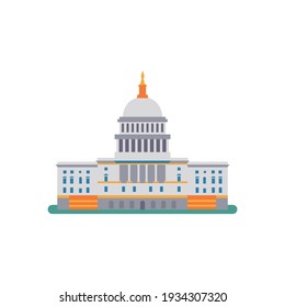 Famous United States Capitol building. Vector illustration.