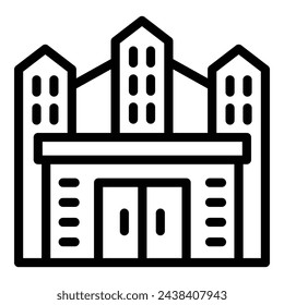 Famous Vienna museum icon outline vector. Austrian marvel spot. Historical iconic mansion building