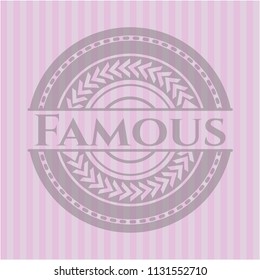 Famous vintage pink emblem