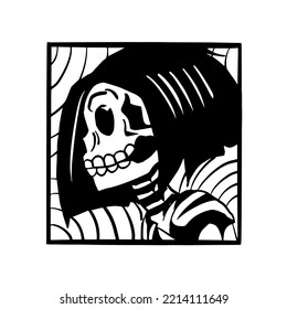 famous woman skull with ornament