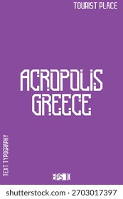  Famoso mundo marcos cursivos tipografia vetor design - Tourist Place Lettering Art - Acrópole Grécia
