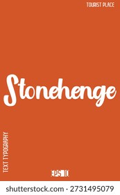 Berühmte Weltmarken Stilvolle Typografie Vektordesign - Touristenort Lettering Art - Stonehenge England
