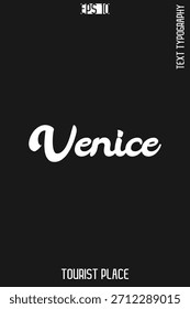  Famoso mundo marcos tipografia Vetor Design - Tourist Place Lettering Art -   Veneza Itália