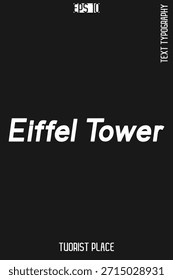  Famous World Landmarks Typography Vector Design – Tourist Place Lettering Art - Eiffel Tower  Paris