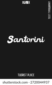  Lugares famosos famosos del mundo Tipografía Diseño de Vectores - Tourist Place Lettering Art -   Santorini Grecia