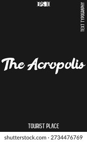  Famous World Landmarks Typography Vector Design – Tourist Place Lettering Art -   The Acropolis Greece