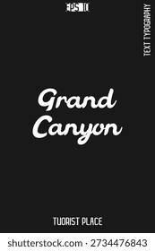  Berühmte Weltmarken Typografie Vektordesign - Touristenort Lettering Art -    Grand Canyon USA