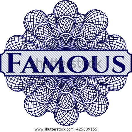 Famous written inside abstract linear rosette