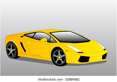 Famous yellow sport speed car
