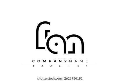 FAN abstract letter design. Modern Business Logo Design With Abstract Typography and Contemporary Style