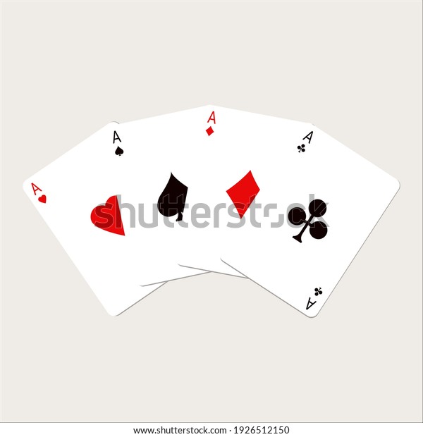 A fan of ace playing\
cards. Design kit. Isolated on a white background. Vector\
illustration.