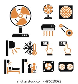 fan, air, air-conditioner icon set