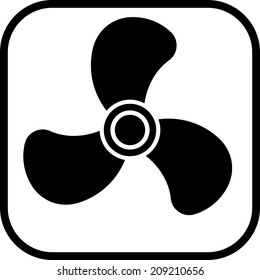 Fan air blower vector icon