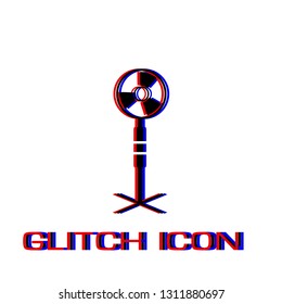 Fan air conditioner icon flat. Simple pictogram - Glitch effect. Vector illustration symbol