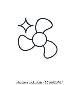 Fan. Air purification, ventilation. Vector linear icon on a white background.