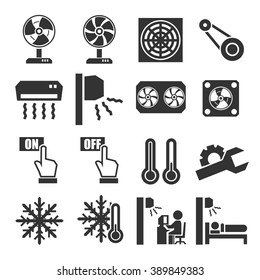 fan, air-conditioner icon set