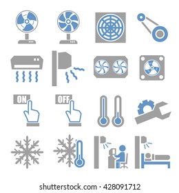 fan, air-conditioner icon set