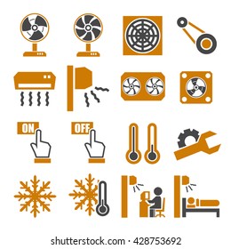 fan, air-conditioner icon set